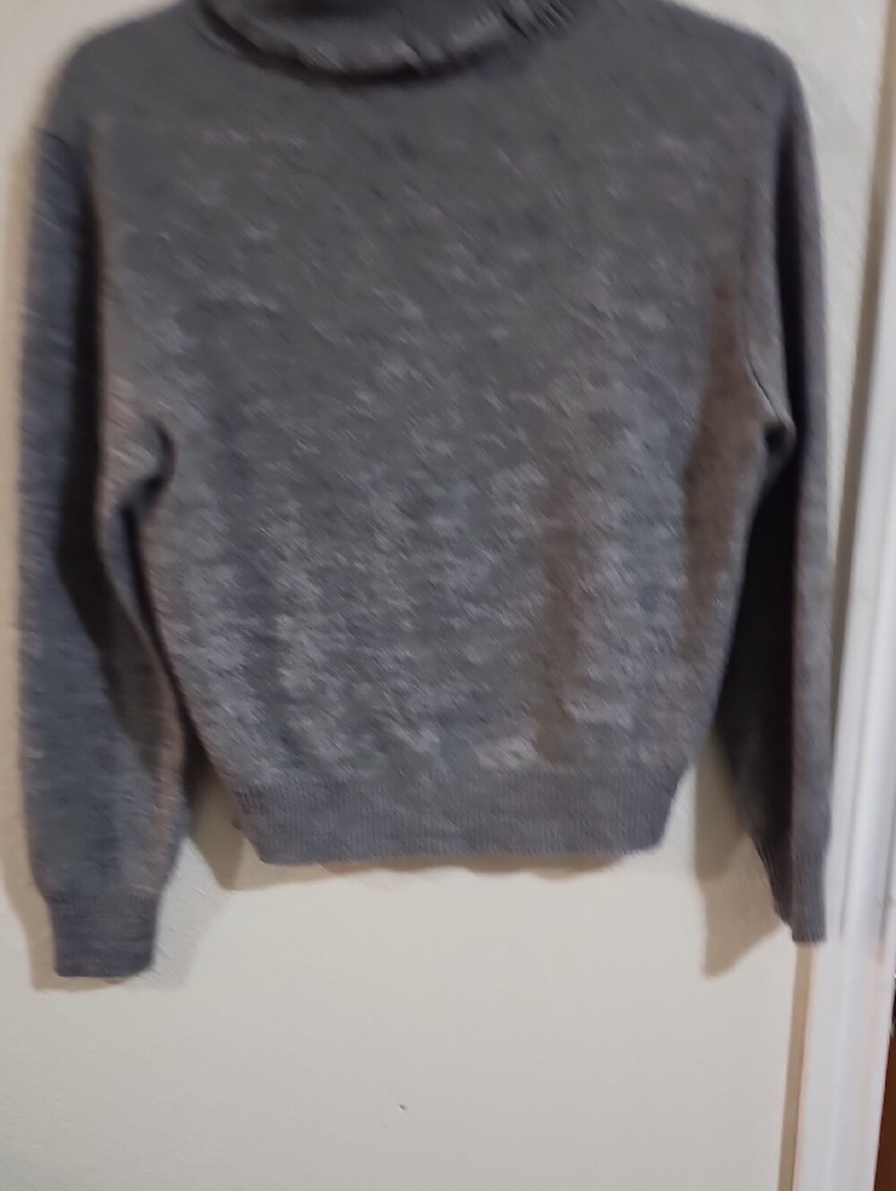 Cozy Grey Ribbed Ruffle Turtleneck Sweater - Picture 6 of 7